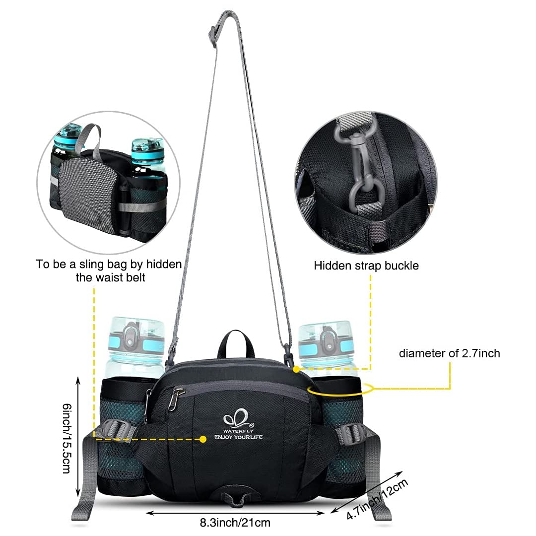 4.5L Fanny Pack Waist Bag with Two Water Bottle Holder U584