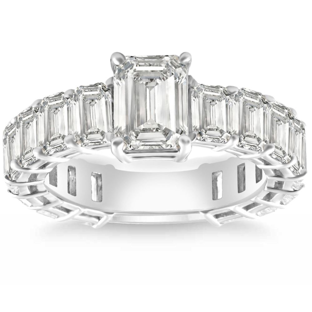Emerald Cut Diamond Engagement Ring 14k Gold Lab Grown J237