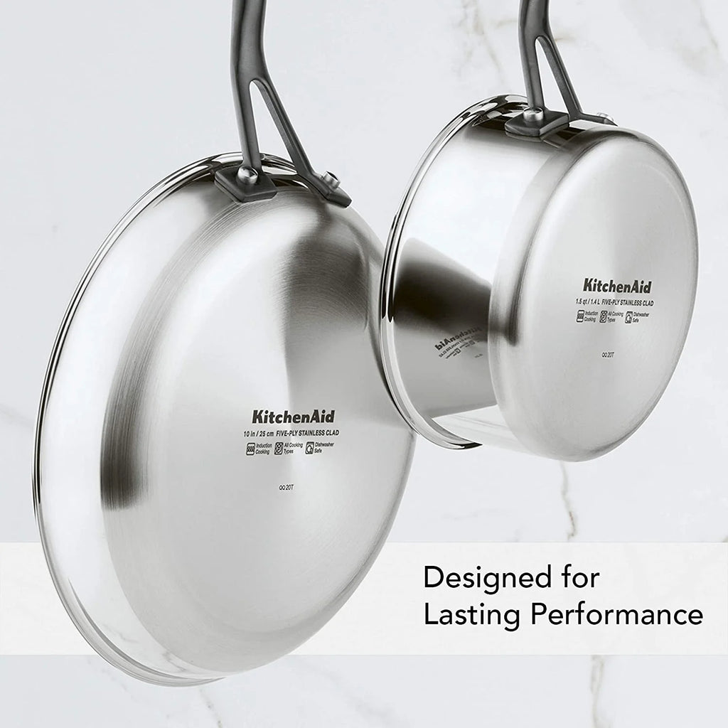 5-Ply Clad Stainless Steel Saucepan with Lid, 3 Quart F10897