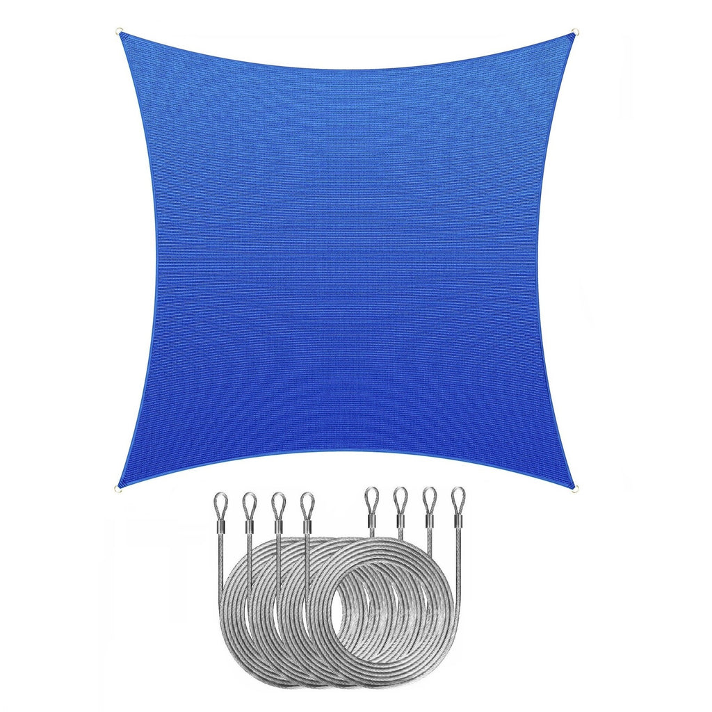 Beige 12' x 12' HDPE Mesh Sun Shade Sail Canopy L296578