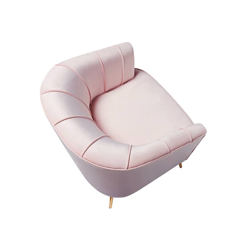 Peach Velvet Accent Chair Y559948