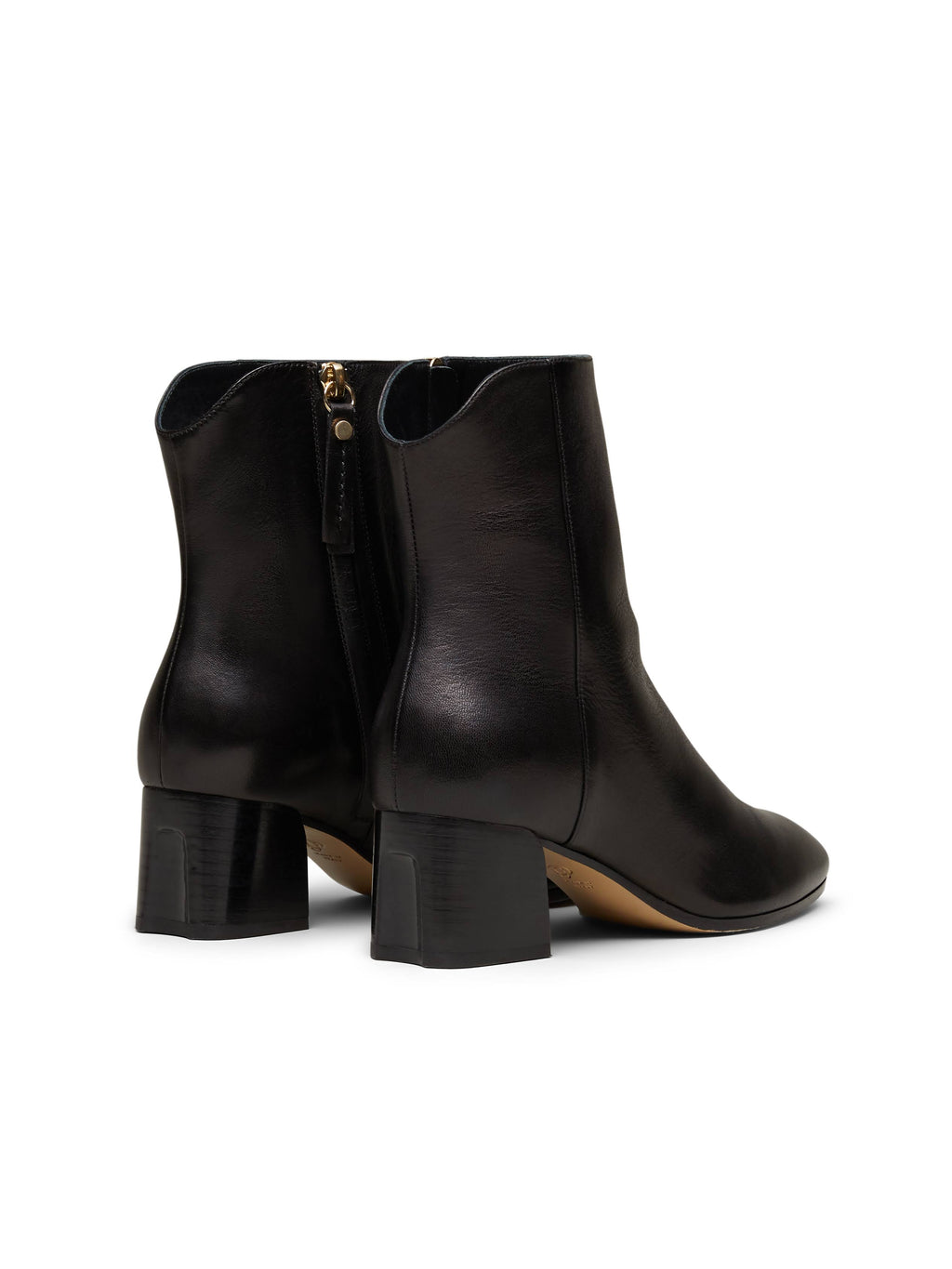 Black Leather Wrapped Heel Shoes E942055