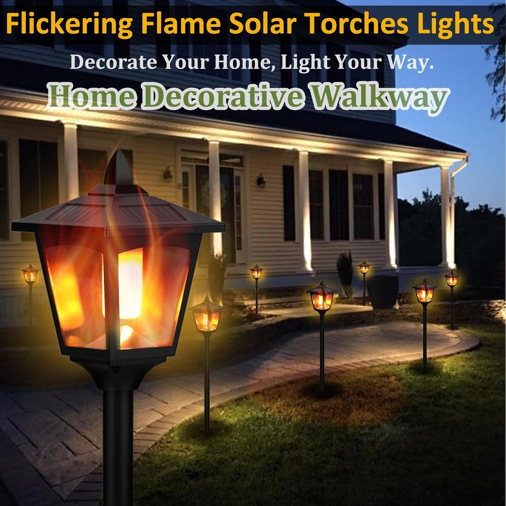 Solar Torch Light with Flickering Flame, IP55 Waterproof Solar Powered - 4 Pack K217