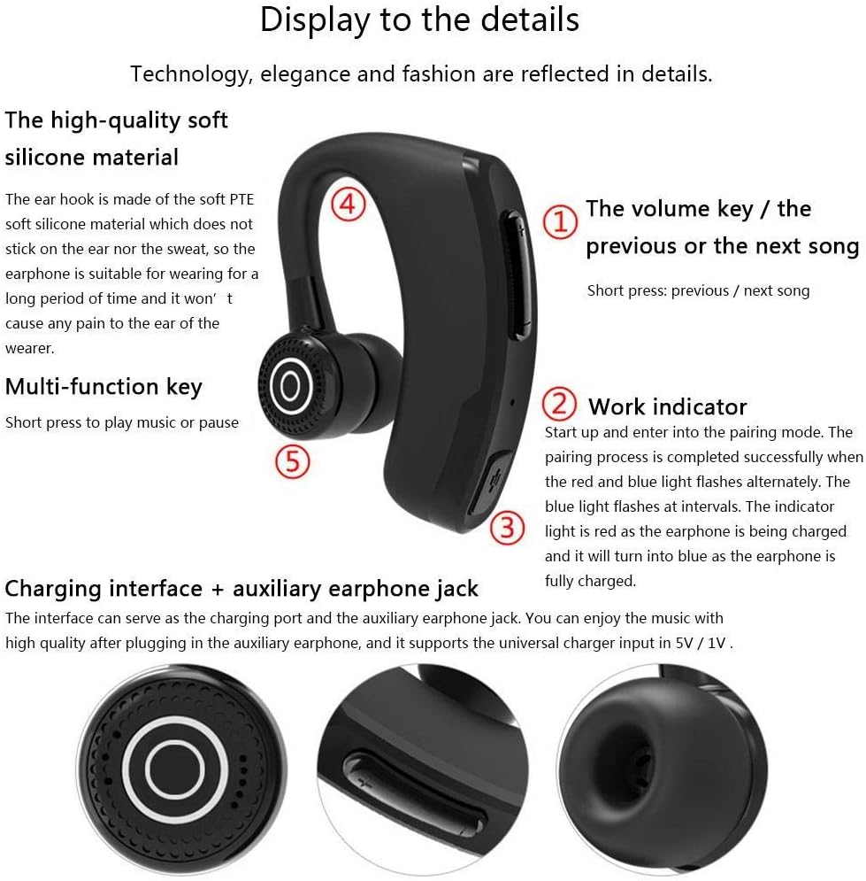 Wireless Bluetooth Headset Earbuds with Mic Noise Cancelling N8544