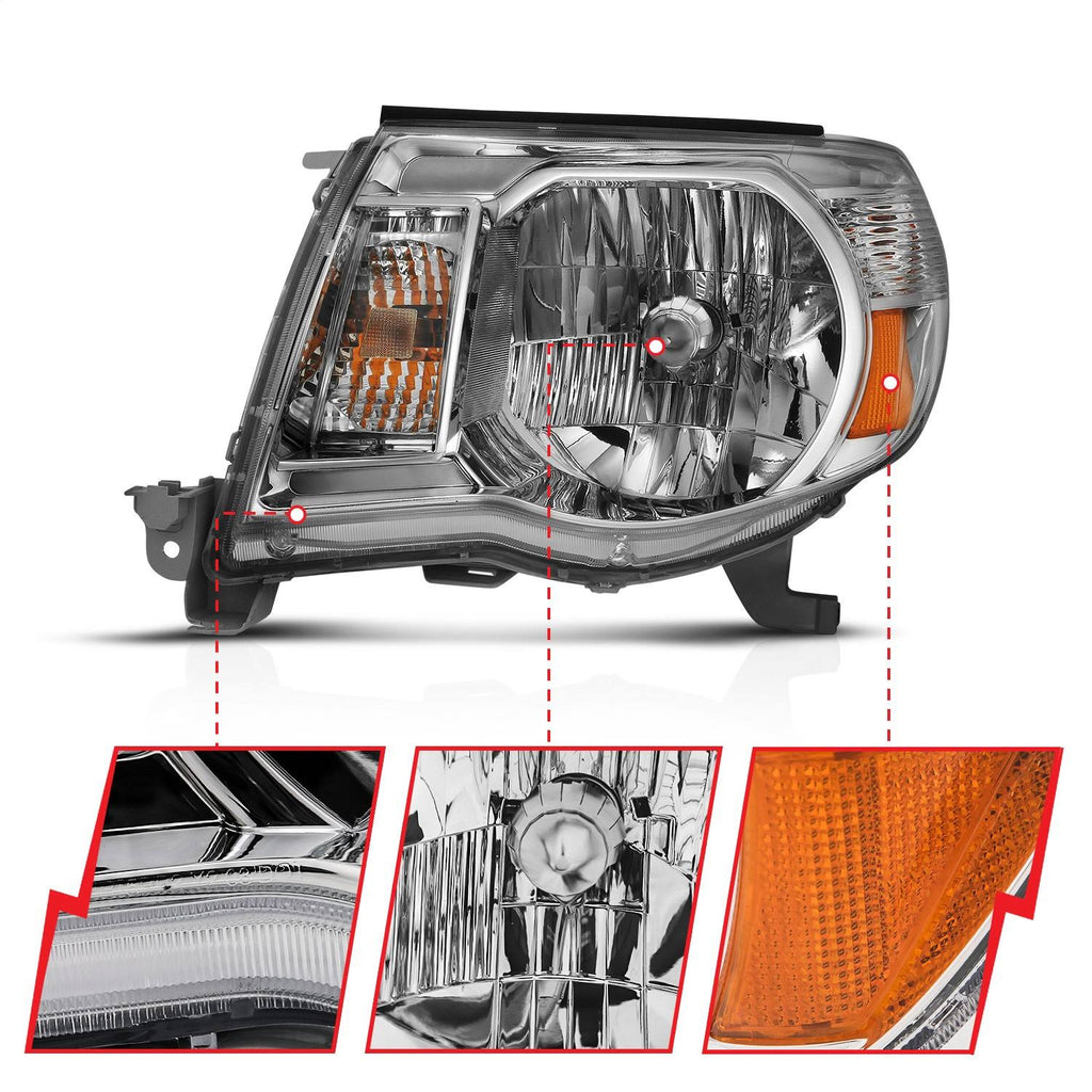Crystal Headlight Chrome Amber W3278