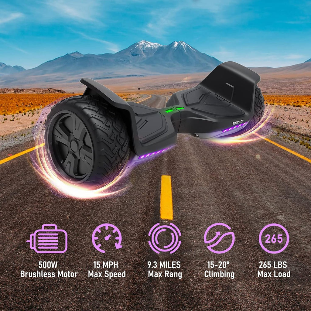 8.5 inches All-Terrain Self-Balancing Hoverboard with LED Lights and Bluetooth T6665