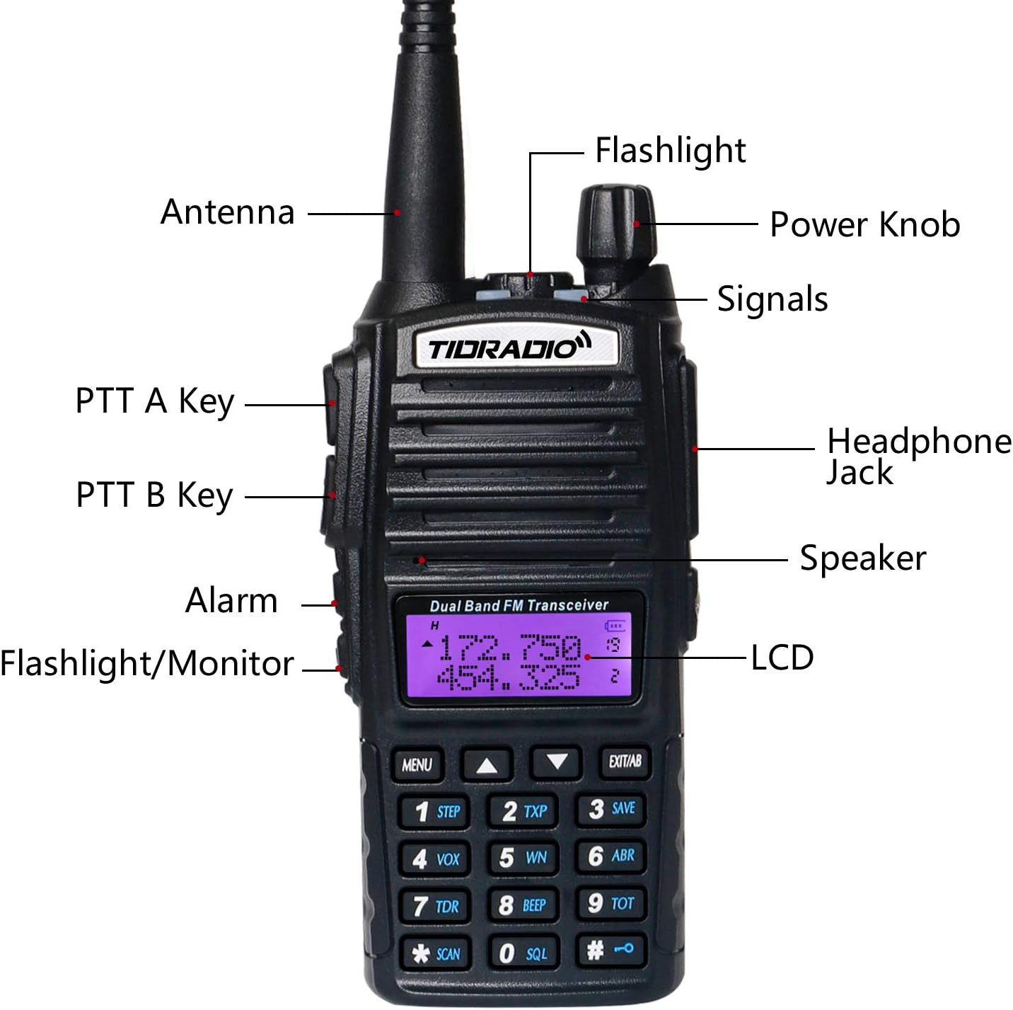 2PCS Dual Band Ham Radio Handheld with Programming Cable and Long Antenna C228864