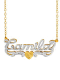 Beaded Rhodium Name Necklace Z9601