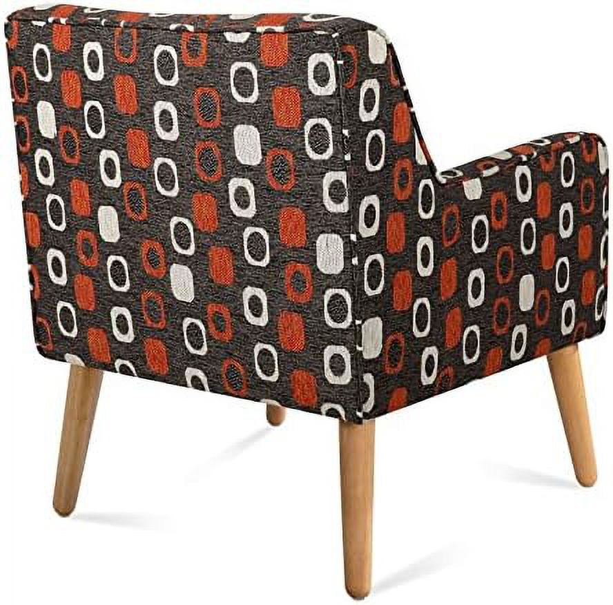 Grey Pattern Linen Fabric Accent Chair E567