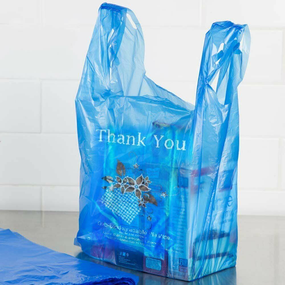 Blue Oxo-Biodegradable Plastic Bags 18x8x32 C1252