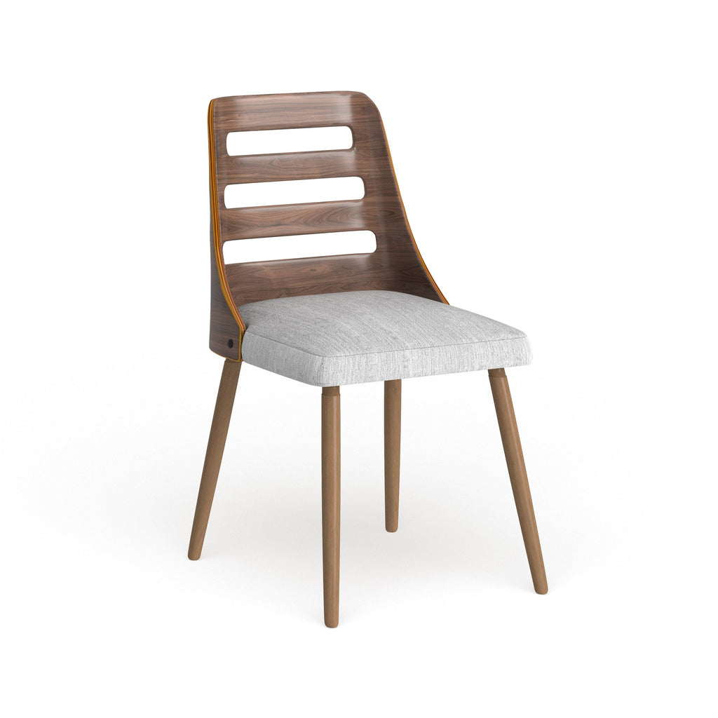 Walnut Wood Dining Chair with Grey Fabric Z199