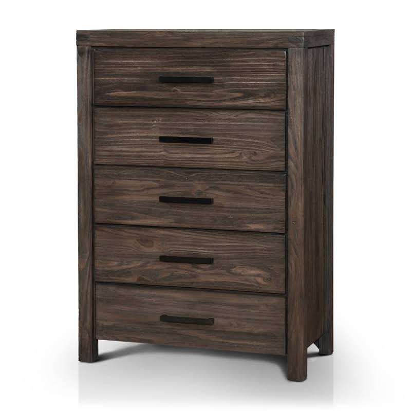 Rustic Brown 5 Drawer Chest V938