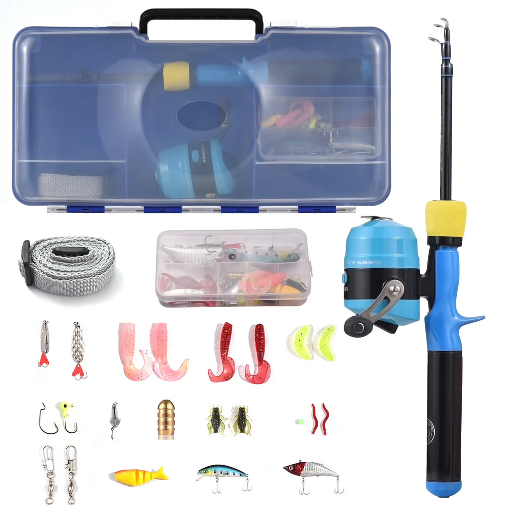 Kids Fishing Combo Spinning Rod and Reel Set with Tackle Box P90351