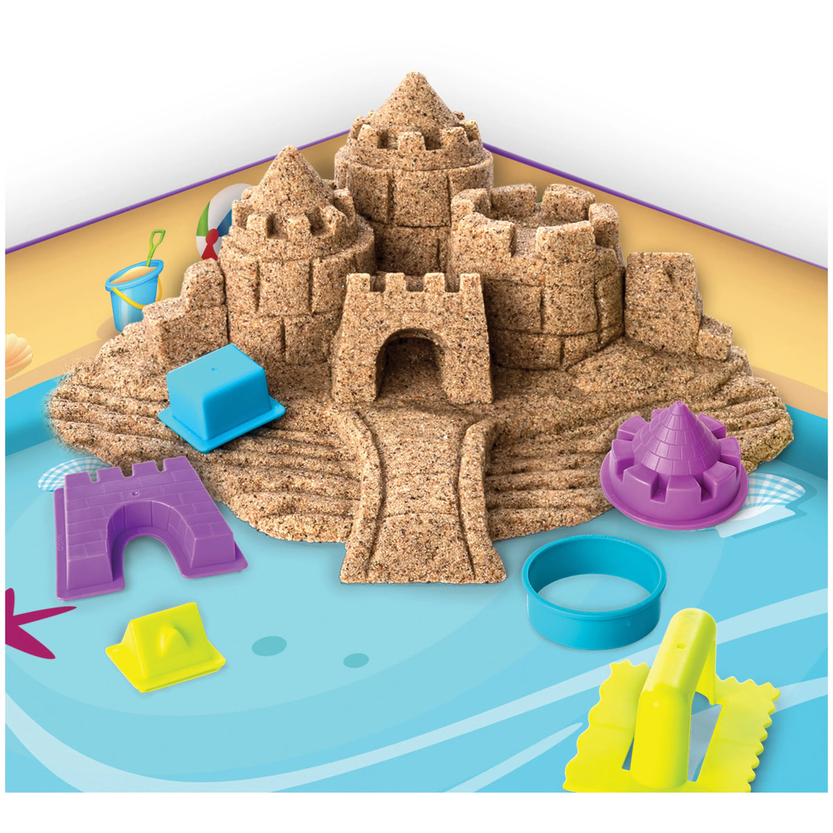 12 oz. All-Natural Kinetic Beach Sand Playset with Castle Molds F8247