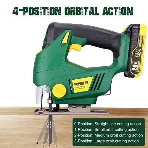 Cordless Jigsaw with LED Light, 2,000mAh Battery C758742