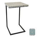 Gray Wood Side Table with Capiz C775