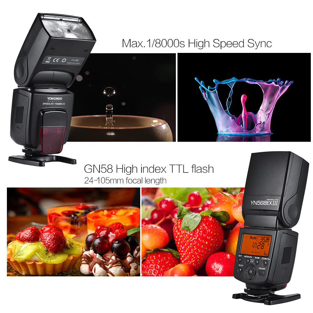 Wireless TTL Flash Speedlite GN58 for Canon DSLR Camera W715