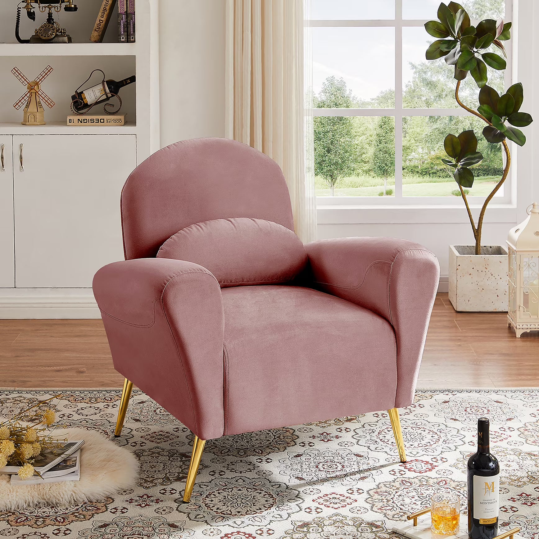 Blue Upholstered Armless Chair I267348