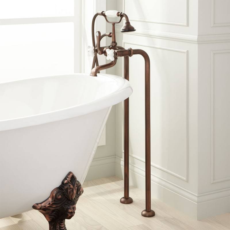 Bronze Floor Mounted Tub Filler Faucet Z2294