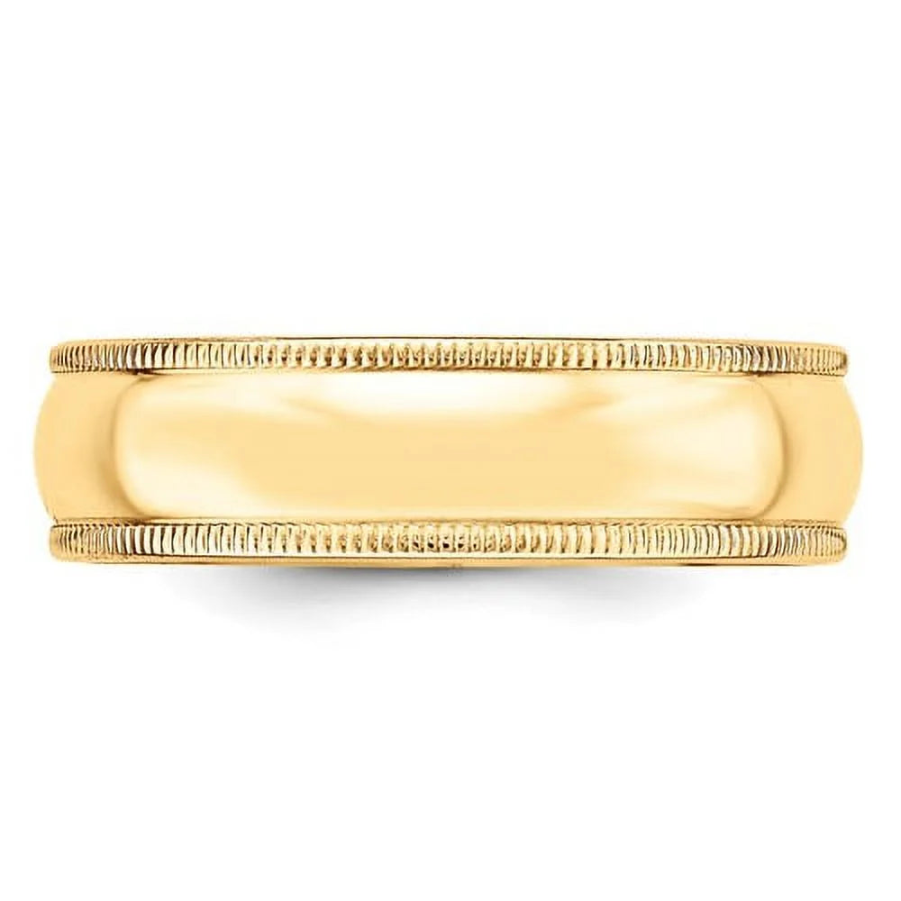 14 Karat Yellow Gold 6mm Wedding Band Q943