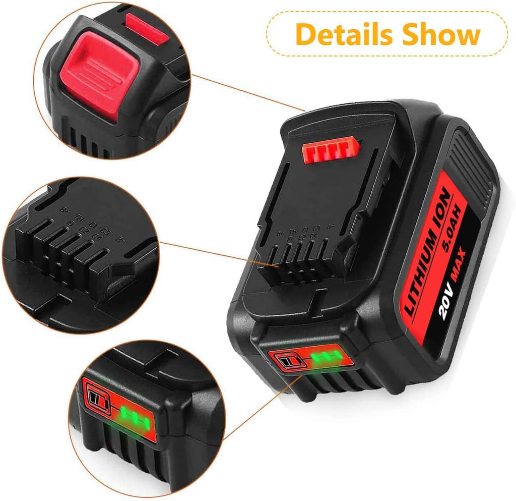 6Packs 20Volt 5.0Ah Lithium Battery L851950