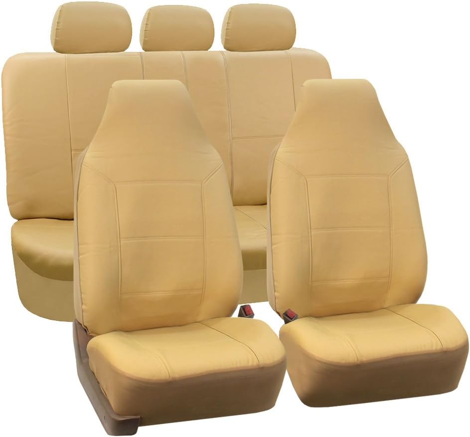 Gray Leather Seat Covers Full Set S876