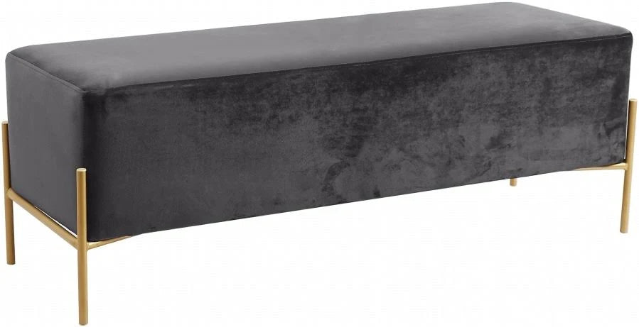 Grey Velvet Bench A5813