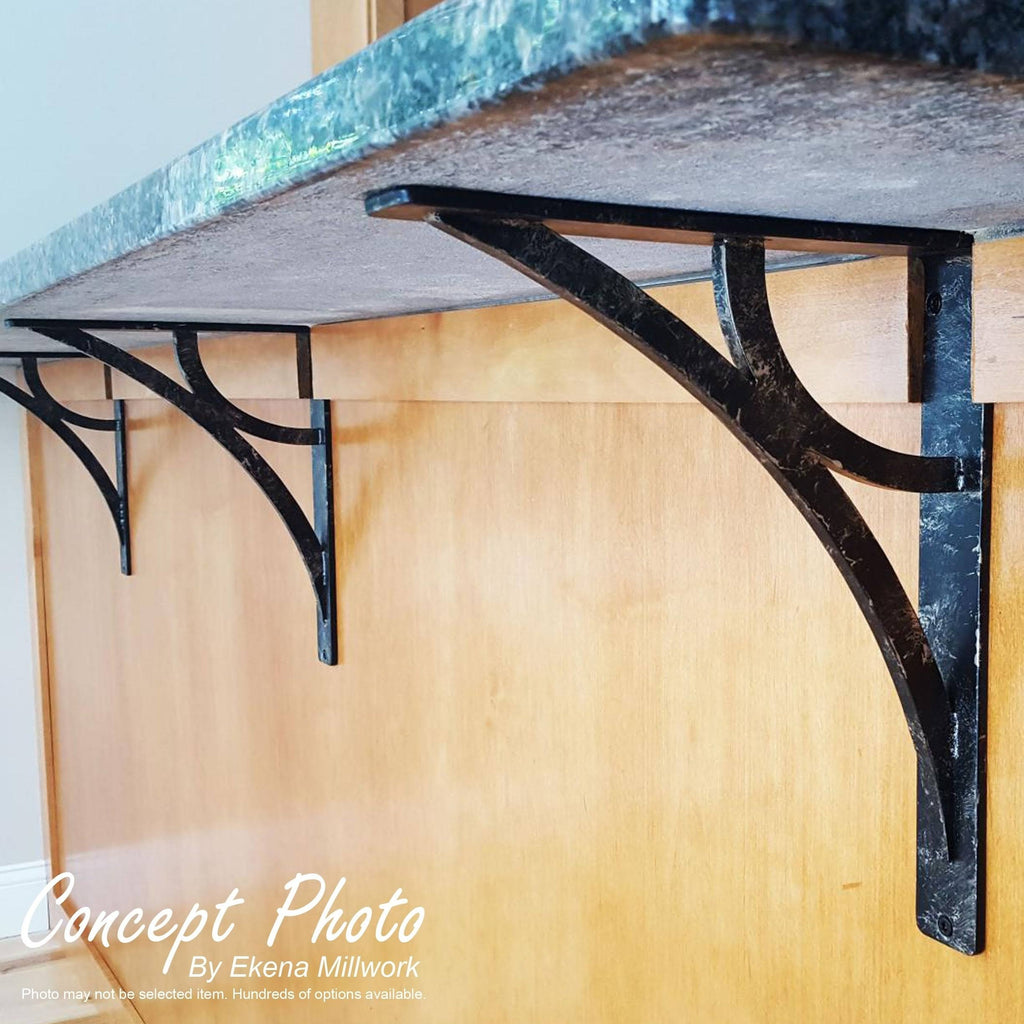 Wrought Iron Bracket Antiqued Bronze Triple Center brace D99278