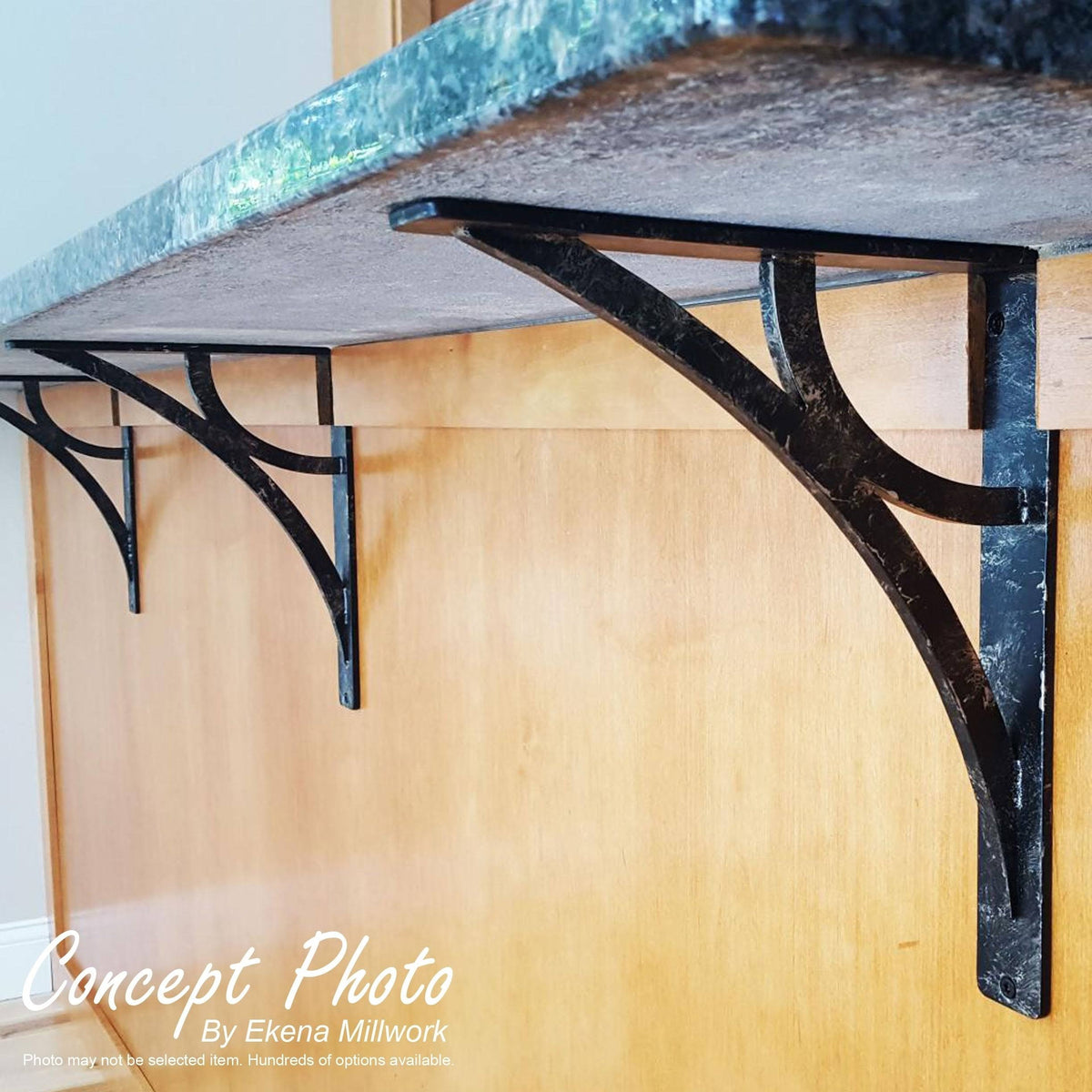 Wrought Iron Bracket Antiqued Bronze Triple Center brace D99278