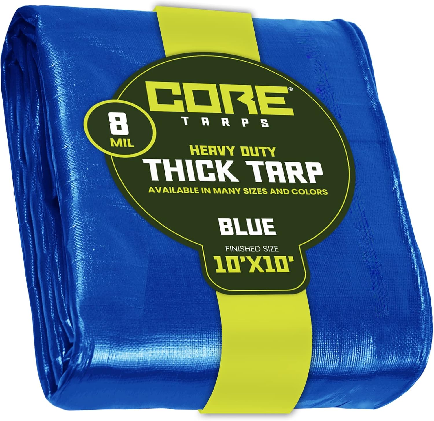 Heavy Duty 8 Mil Waterproof Poly Tarpaulin with Reinforced Edges, Brown/Black 18′ X 24′, Pack of 2 C84580