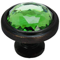 Oil Rubbed Bronze Round Knob with Emerald Glass - 10 Pack W97674