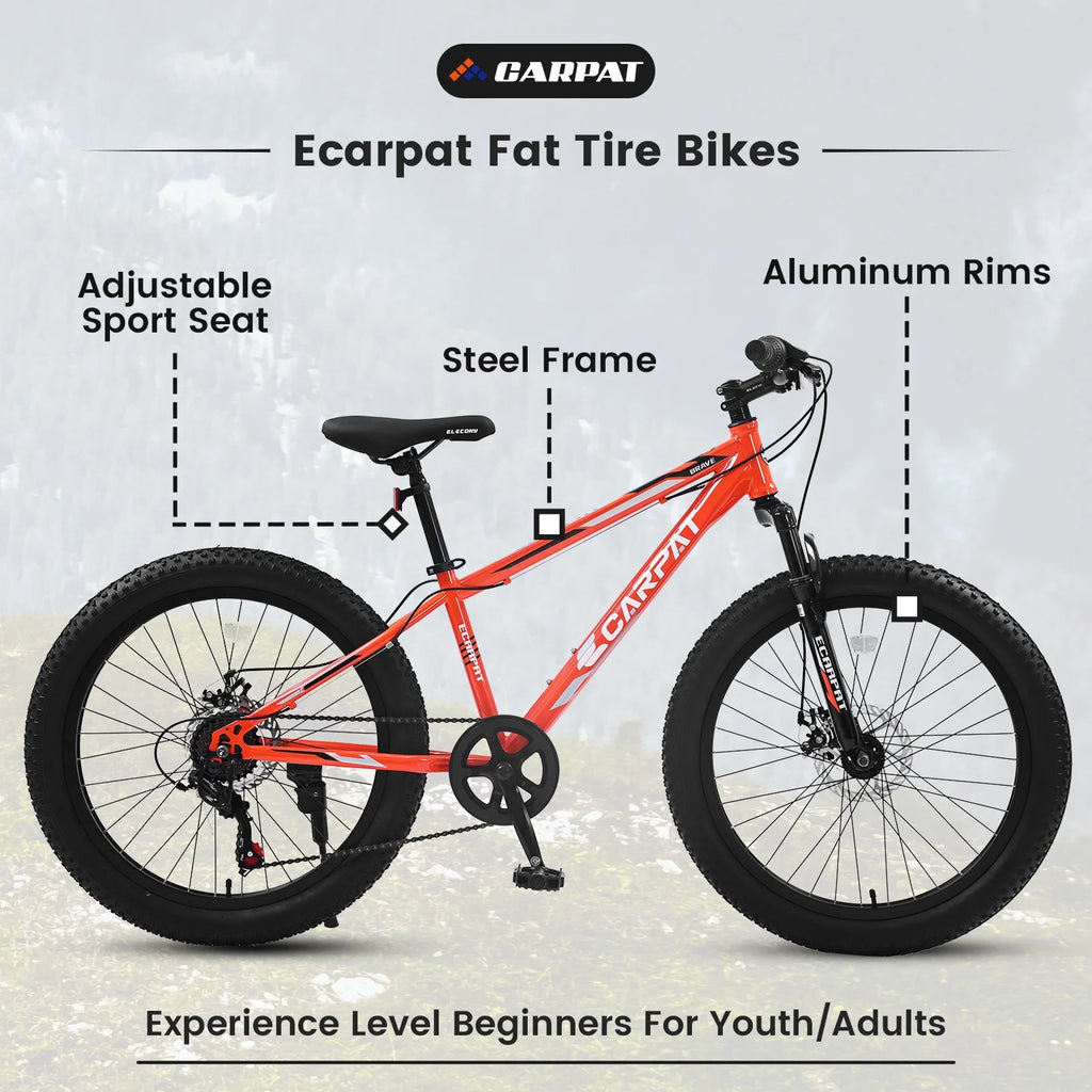 24" Mountain Bike with Shimano 7 Speeds Suspension Steel Frame X967
