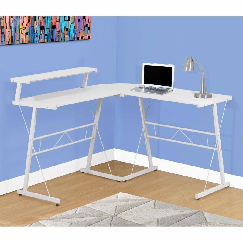 Cappuccino Top Silver Metal Computer Desk L362