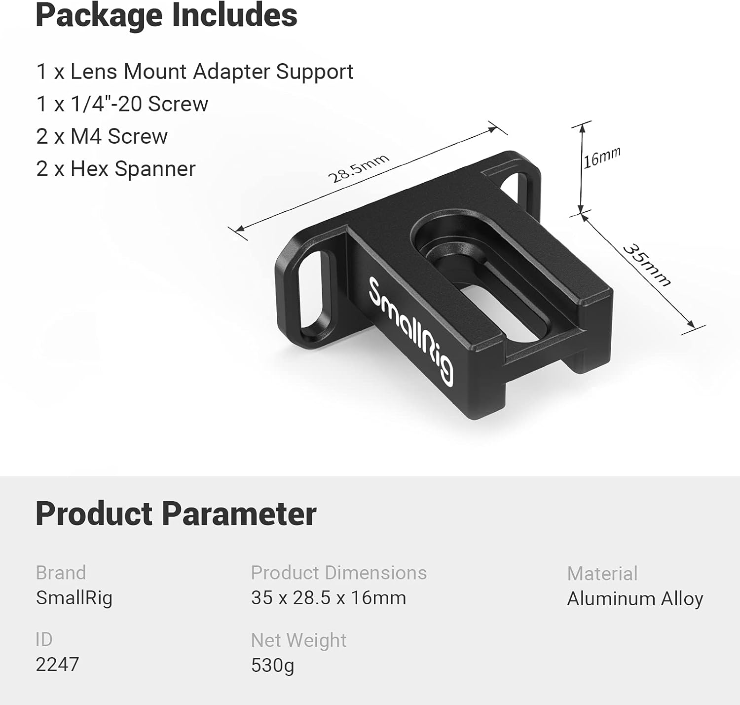 Lens Mount Adapter Support for BMPCC 4K Cage E771