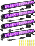 4 Pack 30W Black Light Bar with Switch, Plug and 5ft Cable L34043