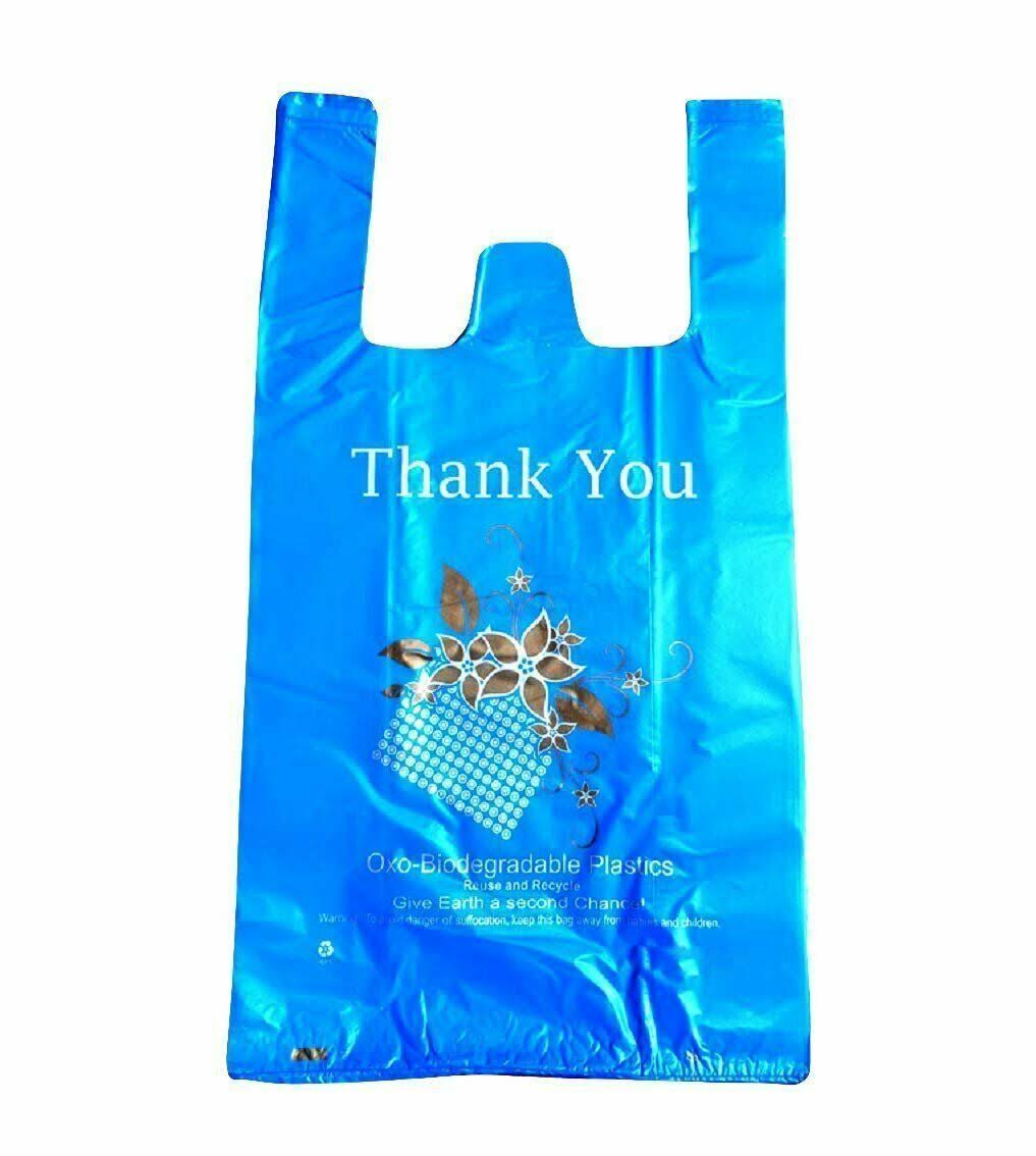 Blue Oxo-Biodegradable Plastic Bags 18x8x32 C1252