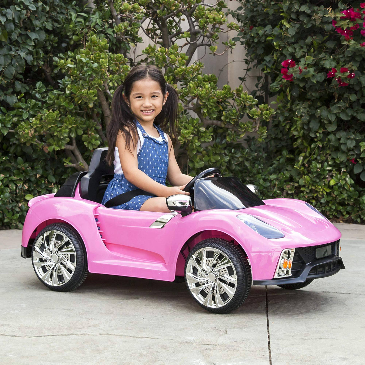 Pink 12V Battery Powered Electric Ride on Car with LED Lights H1584