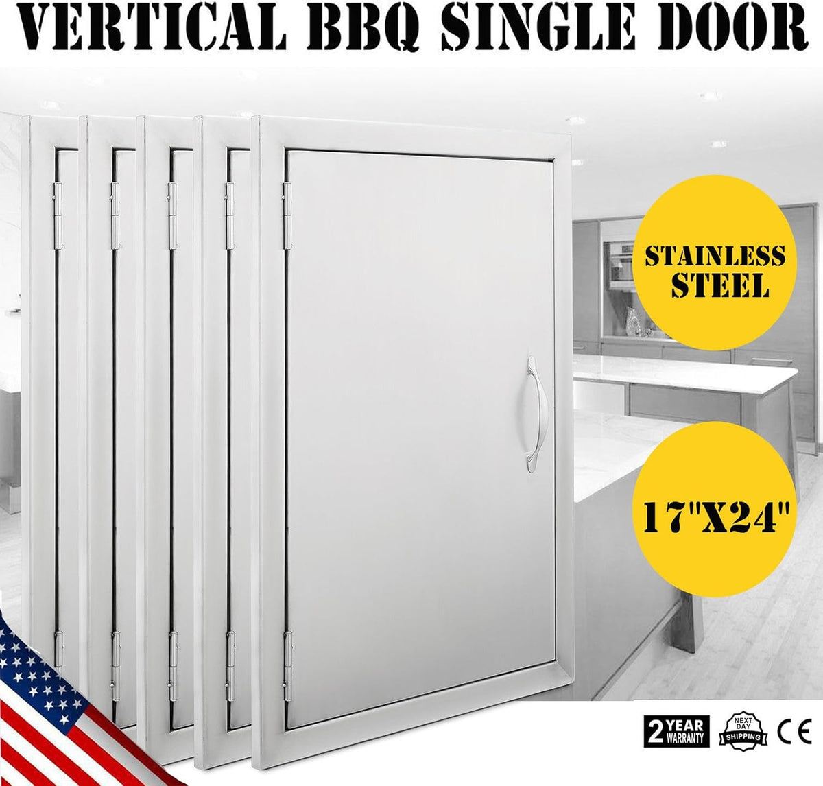17 W x 24 H 304 Stainless Steel BBQ Access Door G939858