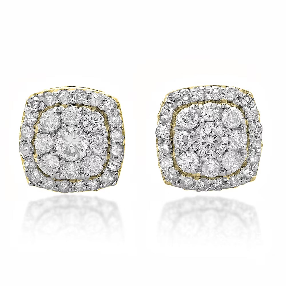 14K Yellow Gold 0.50 Carat Diamond Cluster Stud Earrings Q527796