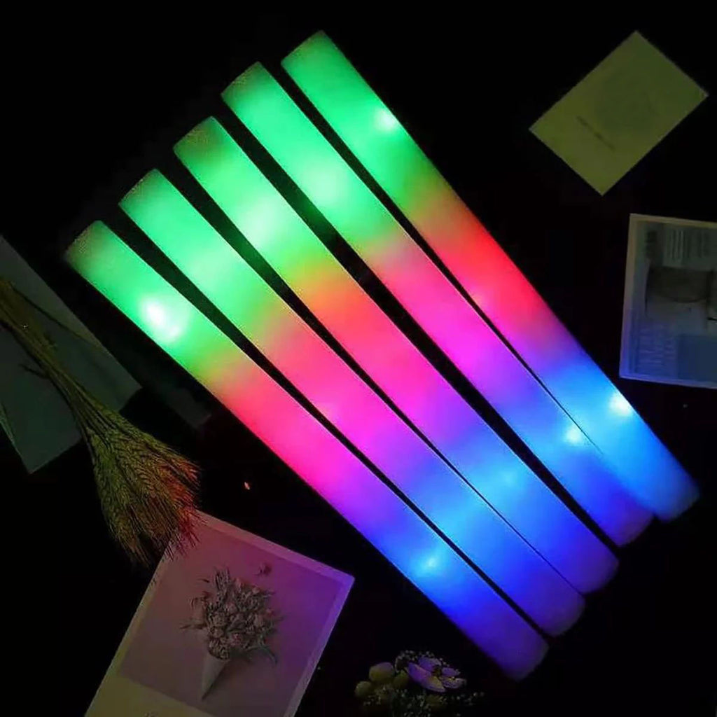 100 PCS Multicolored LED Foam Glow Sticks O41071