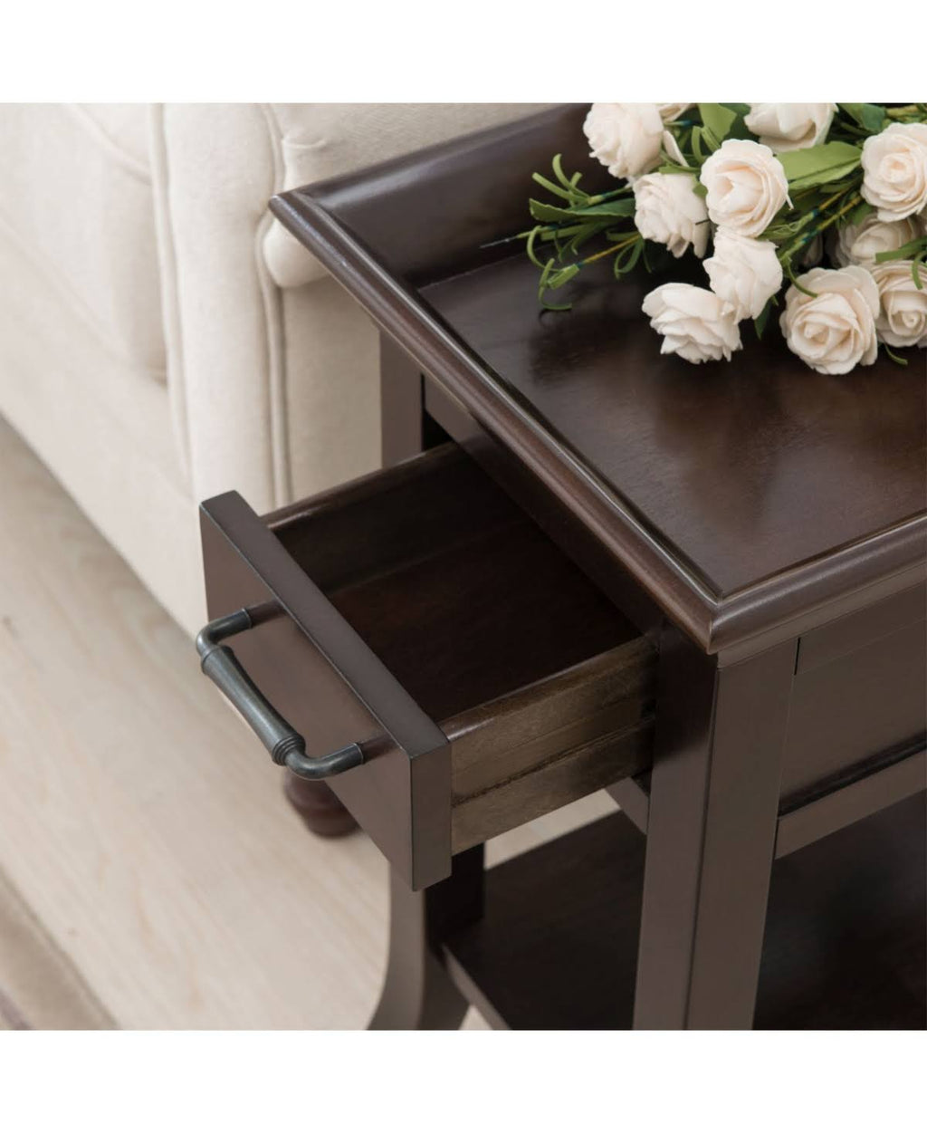 Cherry Tray Edge Chairside Table C375645