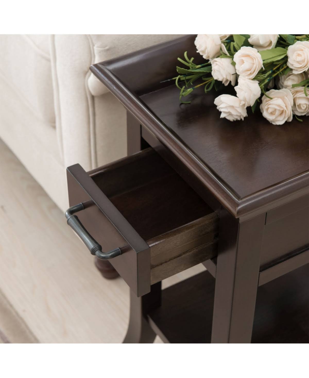 Cherry Tray Edge Chairside Table C375645