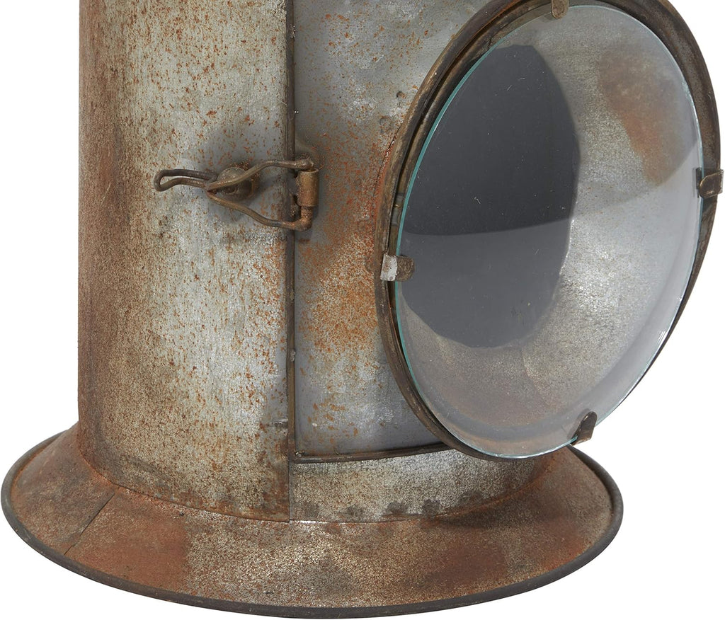 Distressed Metal Glass Candle Lantern, Pack of 2 F2445
