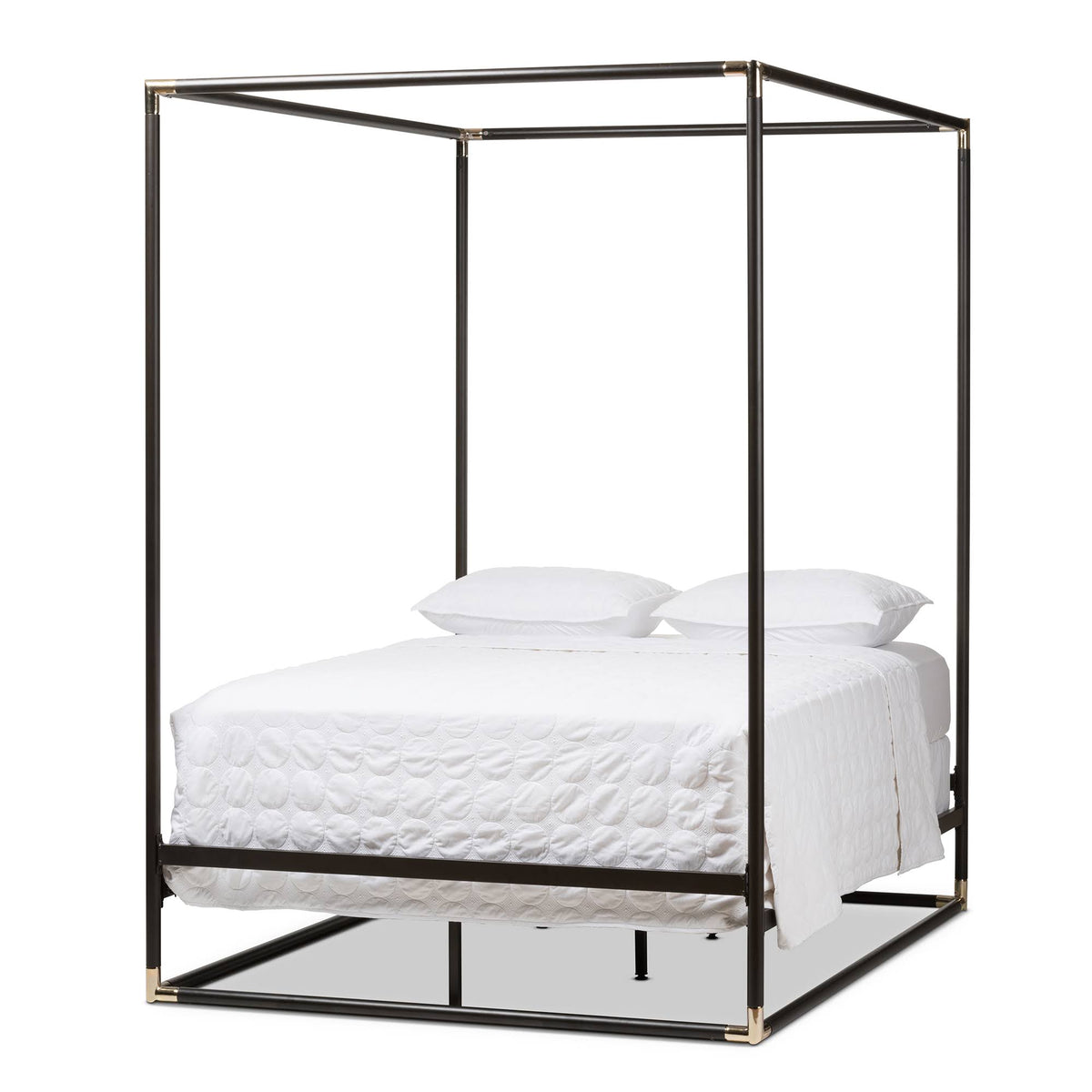 Black Queen Metal Canopy Bed V142