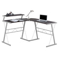 Cappuccino Top Silver Metal Computer Desk L362