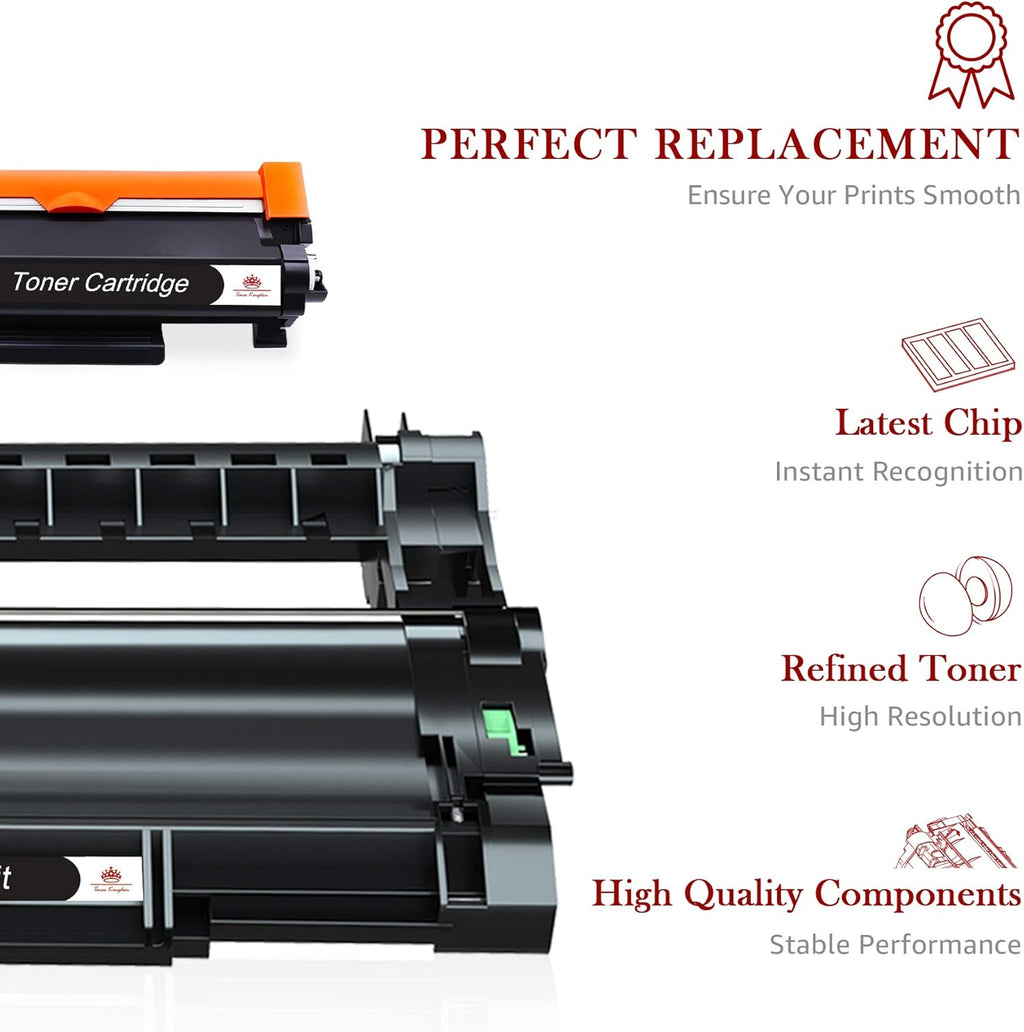 Compatible Toner Cartridges and Drum for Brother Printers (2 Black Toners, 1 Drum Unit) L680566