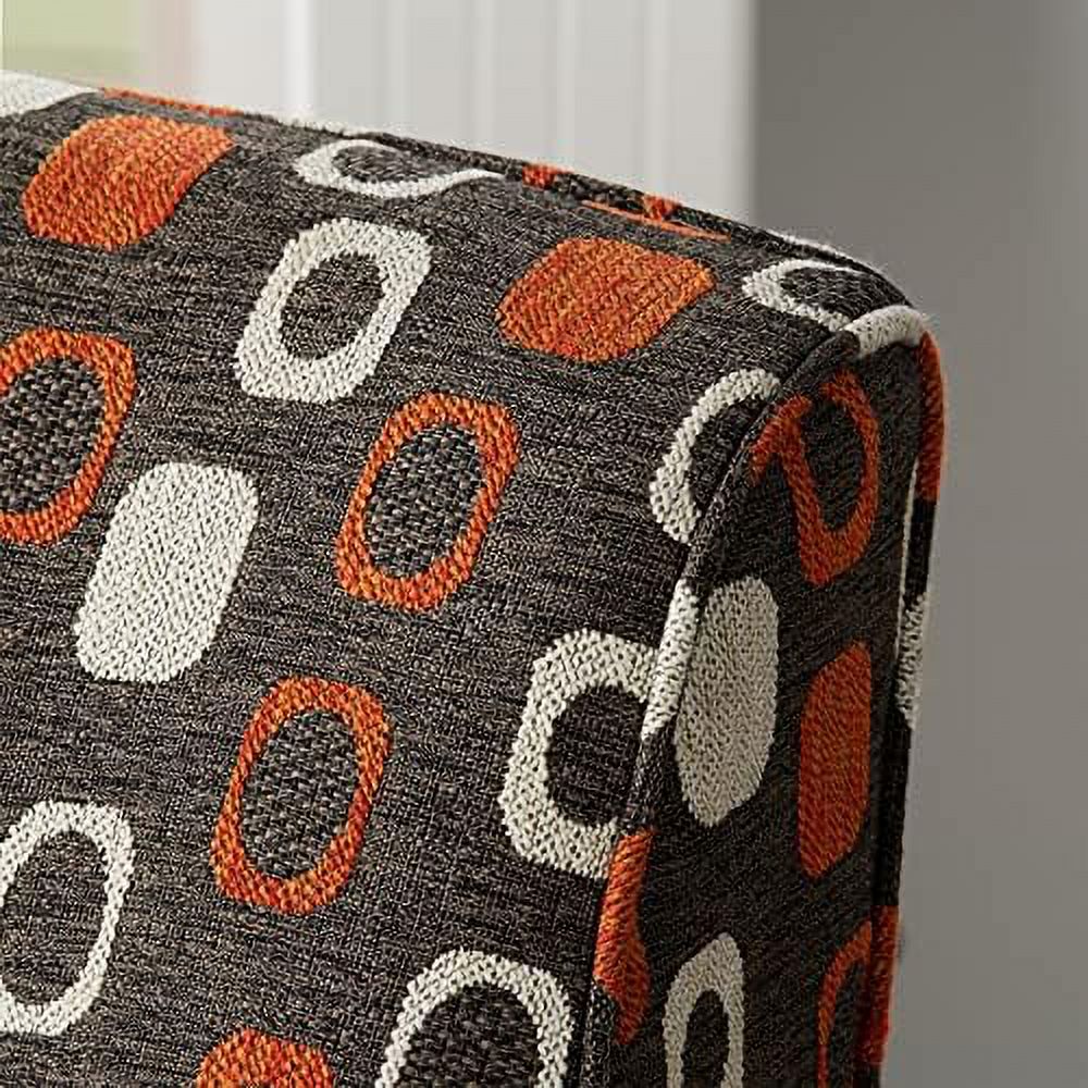 Grey Pattern Linen Fabric Accent Chair E567
