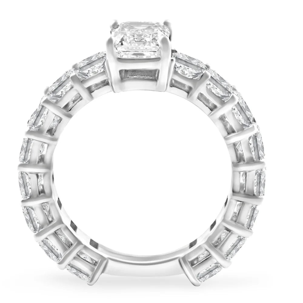 Emerald Cut Diamond Engagement Ring 14k Gold Lab Grown J237