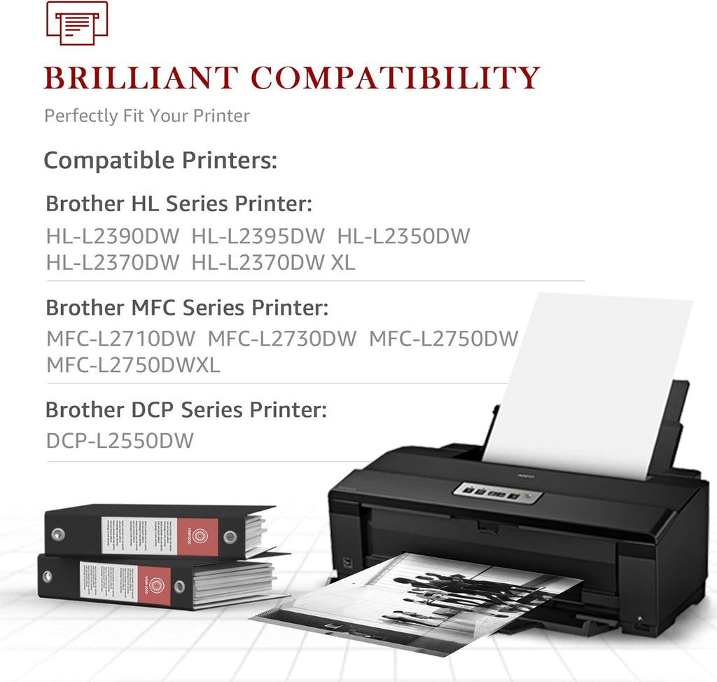 Compatible Toner Cartridges and Drum for Brother Printers (2 Black Toners, 1 Drum Unit) L680566