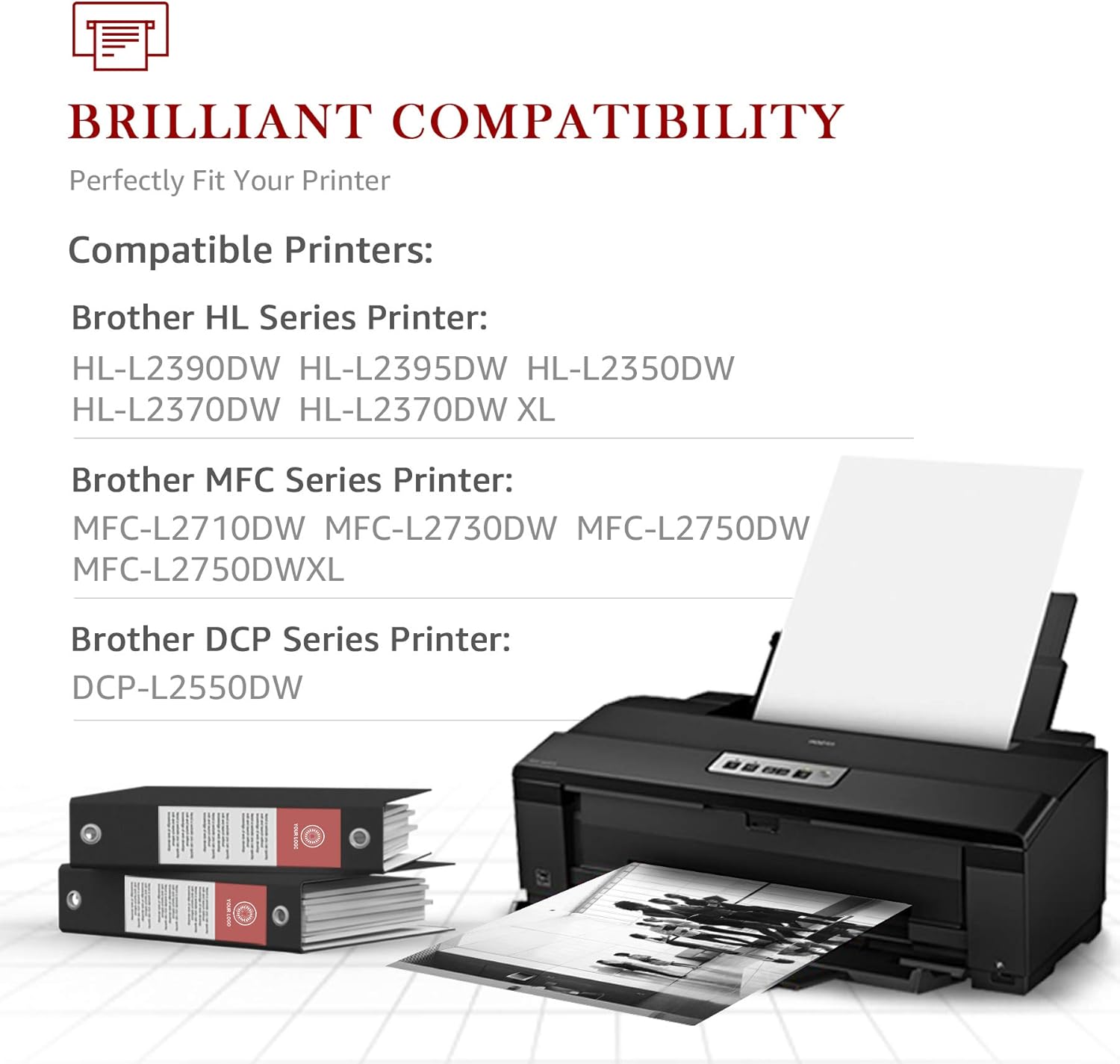 Compatible Toner Cartridges and Drum for Brother Printers (2 Black Toners, 1 Drum Unit) L680566